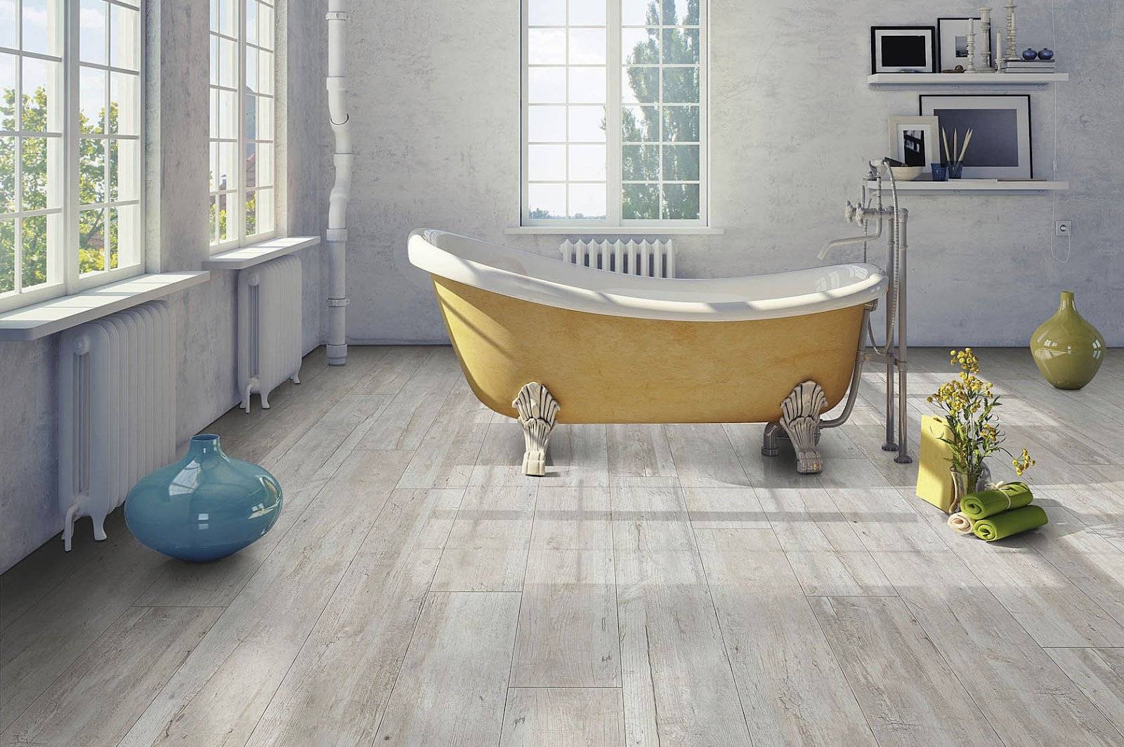 Sàn gỗ phòng tắm đẹp