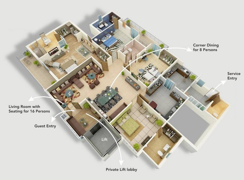 9+ Mẫu thiết kế nội thất nhà cấp 4 3 phòng ngủ Đẹp, Hiện Đại 2022