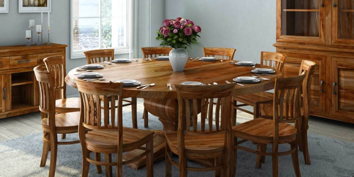 Mẫu bộ bàn ăn tròn 10 ghế