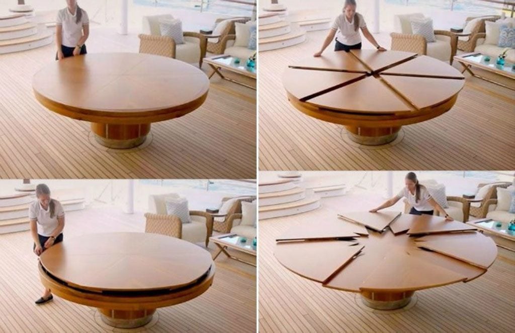 Mẫu bàn ăn tròn mâm xoay gỗ