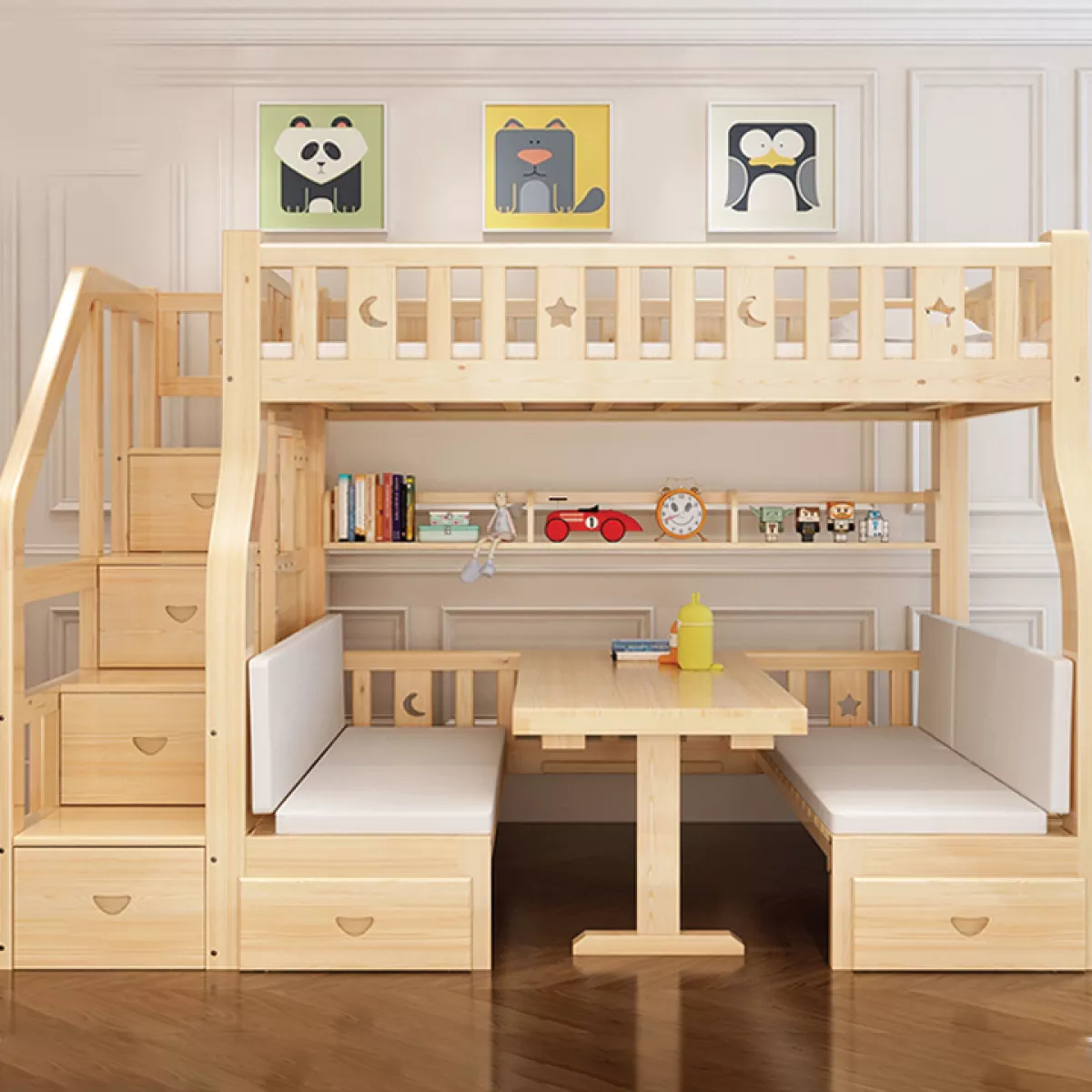 Thiết kế giường tầng từ gỗ công nghiệp đa dạng lại mang tính thẩm mỹ cao