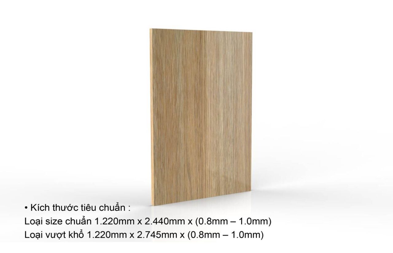 Kích thước tiêu chuẩn của gỗ An Cường phủ Acrylic