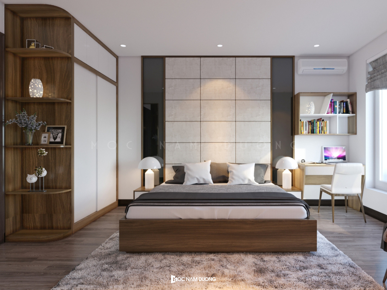 Phòng ngủ master thiết kế theo phong cách hiện đại