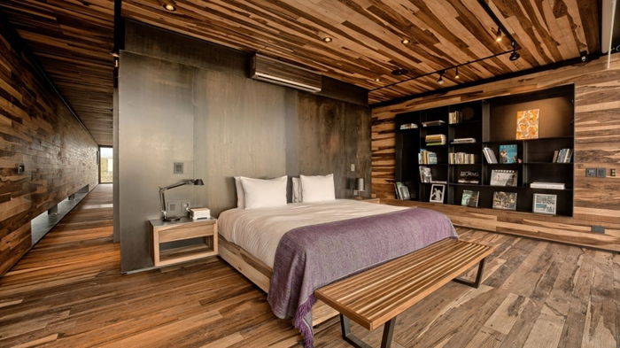 Trần gỗ công nghiệp phòng ngủ