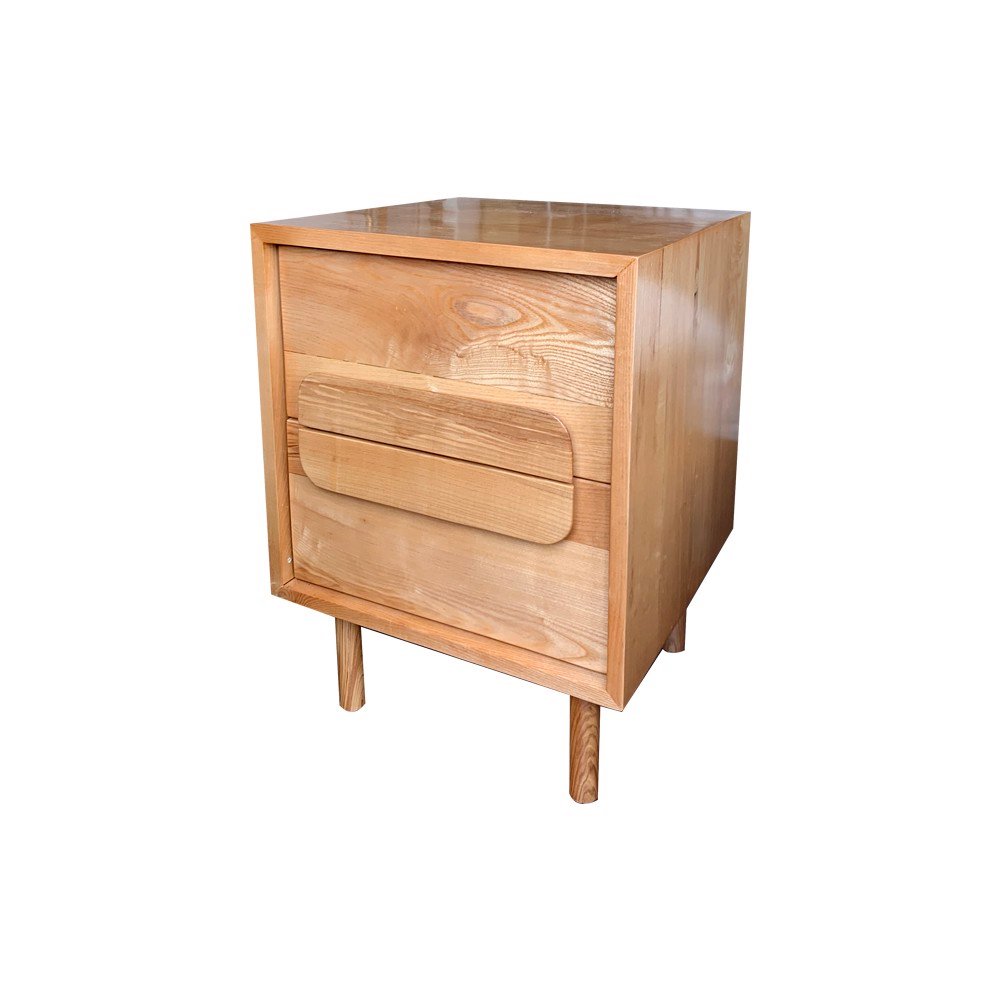 Tủ đầu giường gỗ công nghiệp được thiết kế 2 ngăn kéo hiện đại 