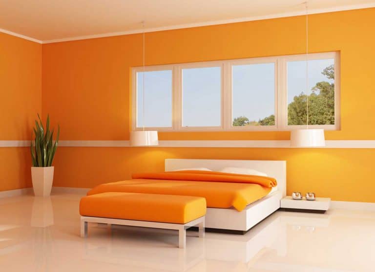 Mẫu phòng ngủ màu cam dành cho tuổi Kỷ Mùi đẹp và ấn tượng 