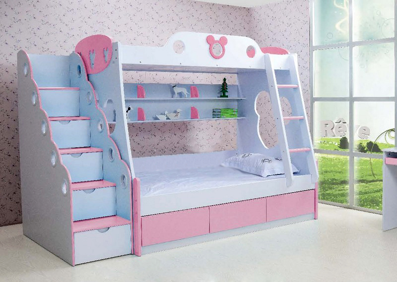 Mẫu giường hai tầng cho bé gái bằng nhựa đẹp 