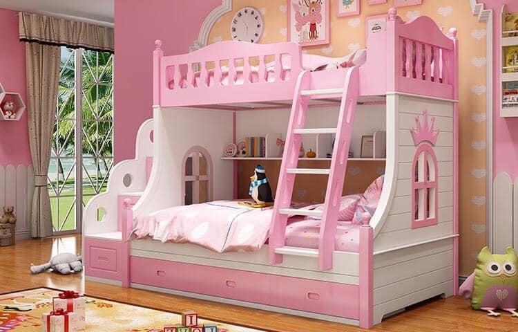 Mẫu giường tầng hiện đại dành cho các bé gái giá rẻ