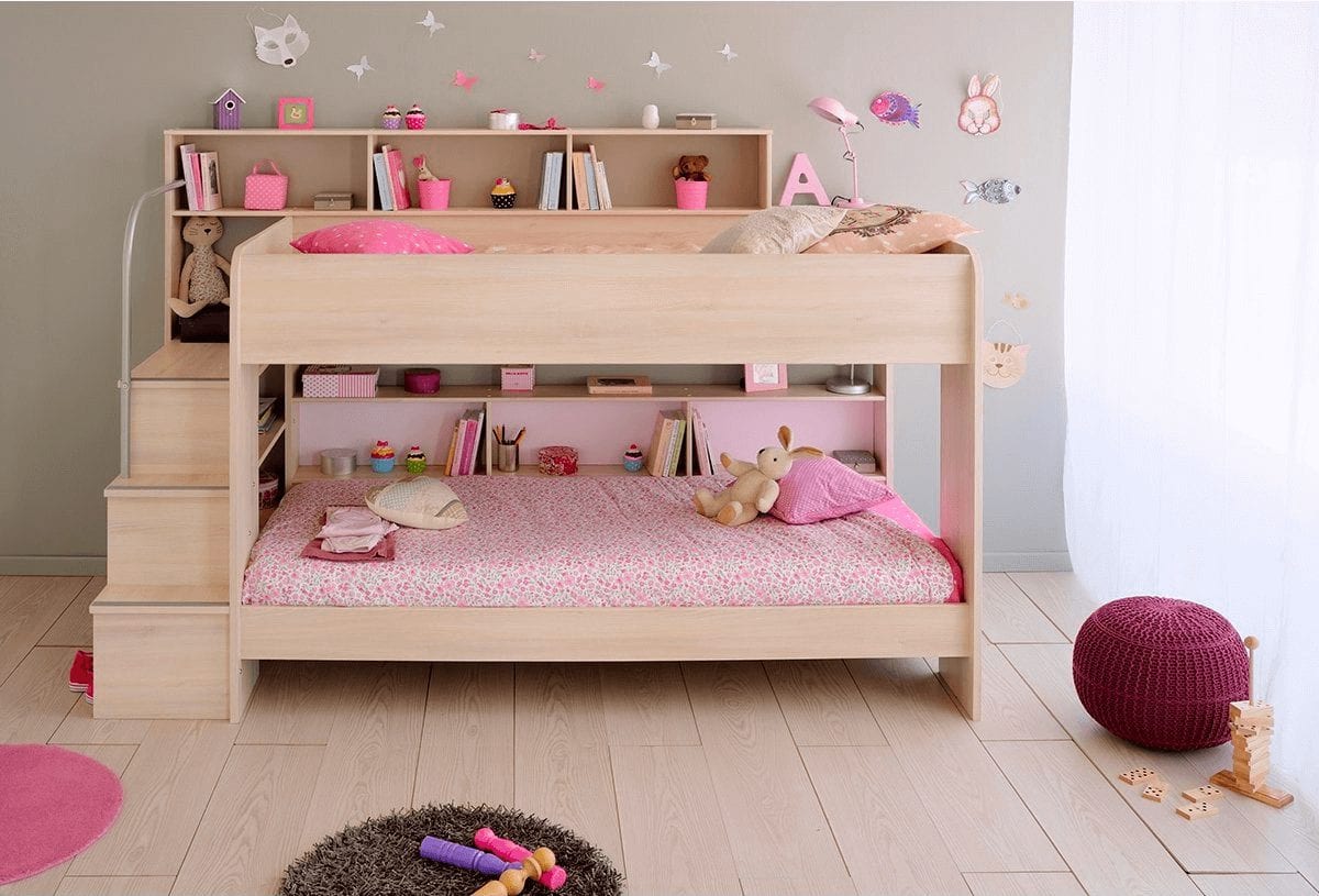 Mẫu giường tầng bằng gỗ đa năng cho bé 