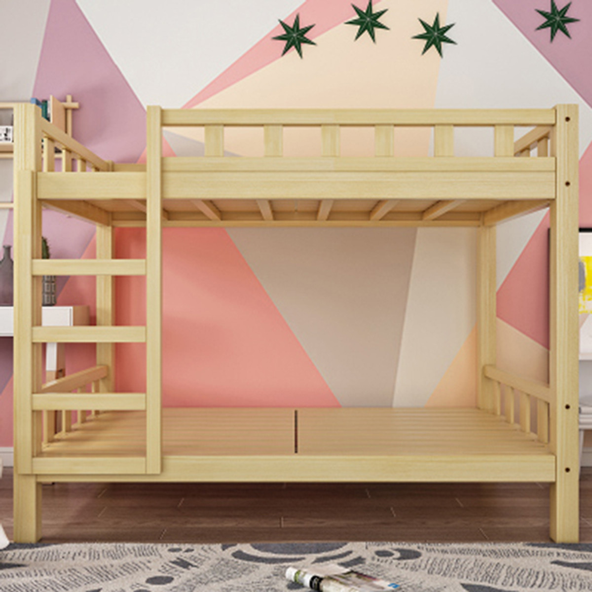 Mẫu giường tầng cho bé giá rẻ bằng gỗ đẹp, hiện đại 