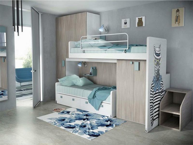 Giường tầng đa năng cho bé phù hợp với nhiều không gian diện tích phòng ngủ 