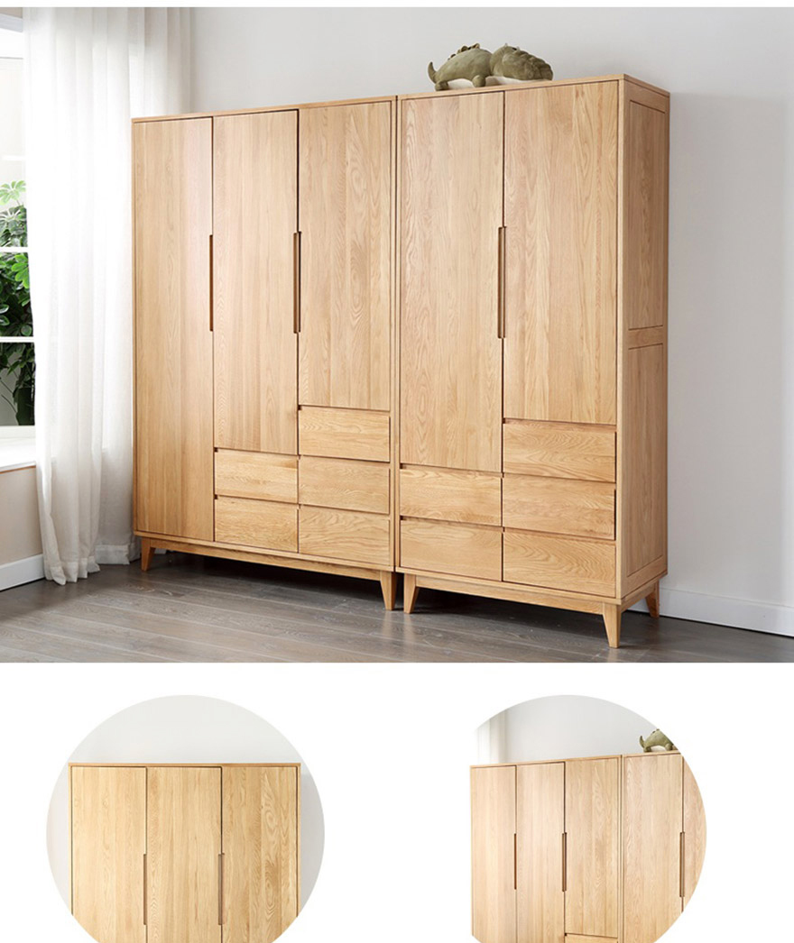 Tủ quần áo bằng gỗ tự nhiên gỗ sồi