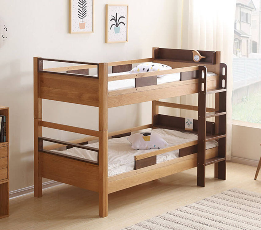 Mẫu giường tầng tự làm cho bé đơn giản bằng gỗ 