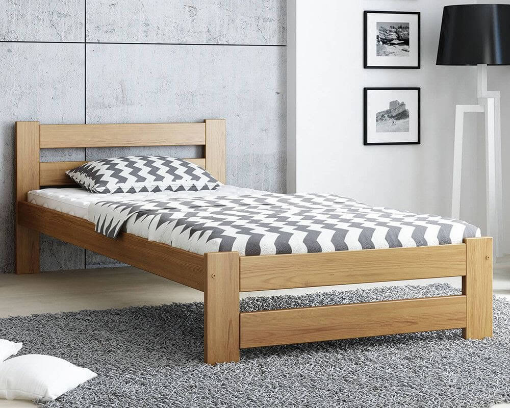Giường gỗ cho bé trai với thiết kế tối giản