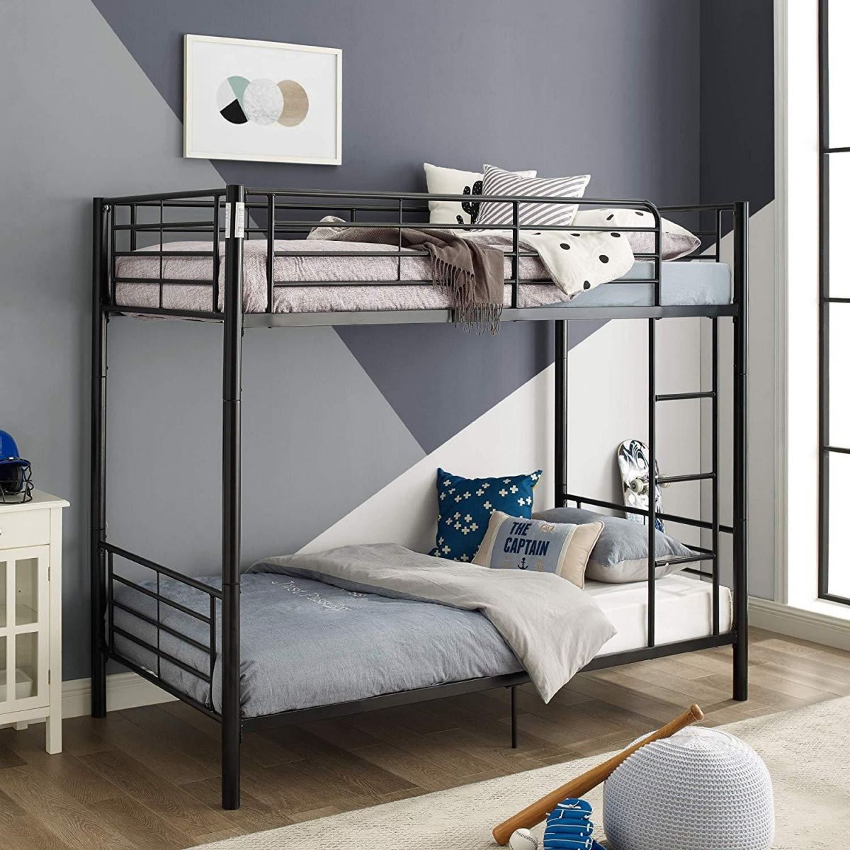 Mẫu giường hai tầng bằng sắt dành cho bé gái đơn giản 