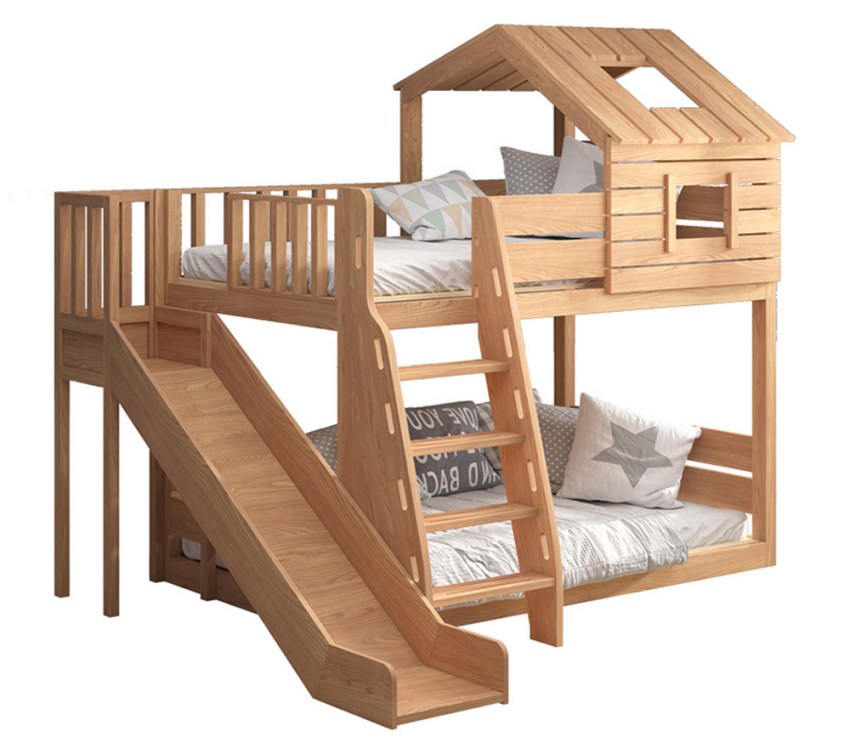 Mẫu giường tầng gỗ cho bé trai 