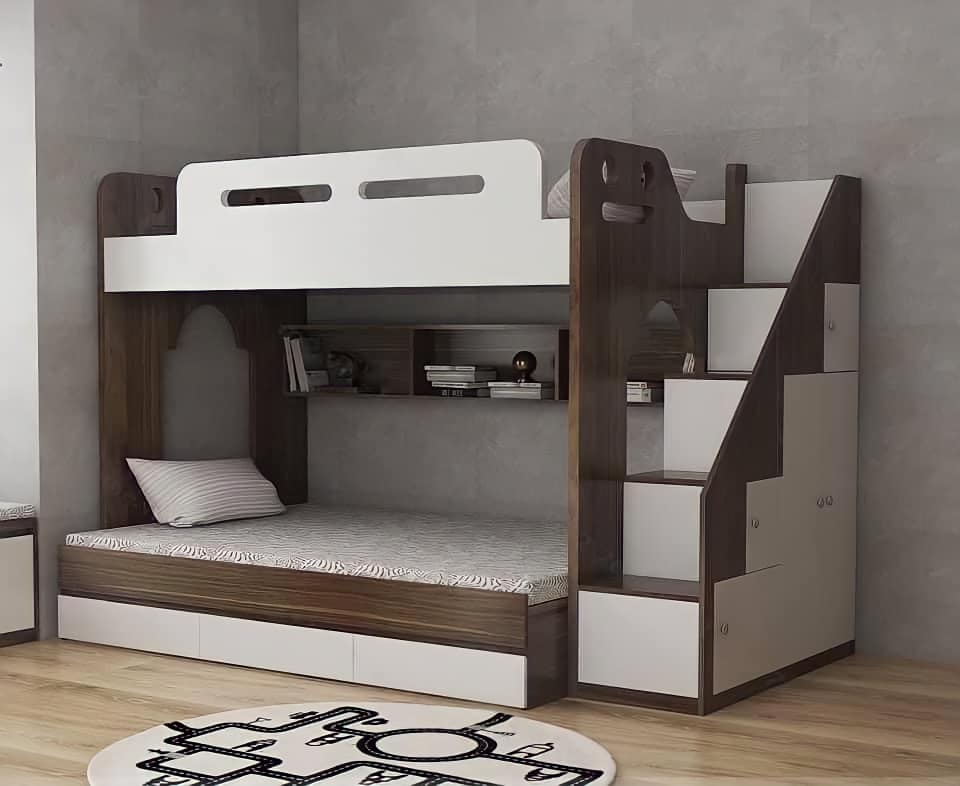 Hình ảnh mẫu giường tầng cho bé đơn giản 