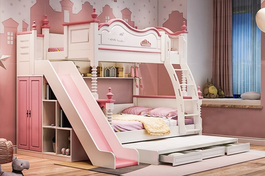 Mẫu giường tầng đẹp dành cho bé gái 