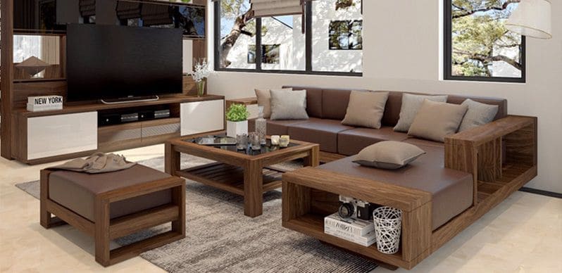 15 Mẫu bộ bàn ghế gỗ phòng khách nhỏ gọn đẹp phù hợp với mọi không gian