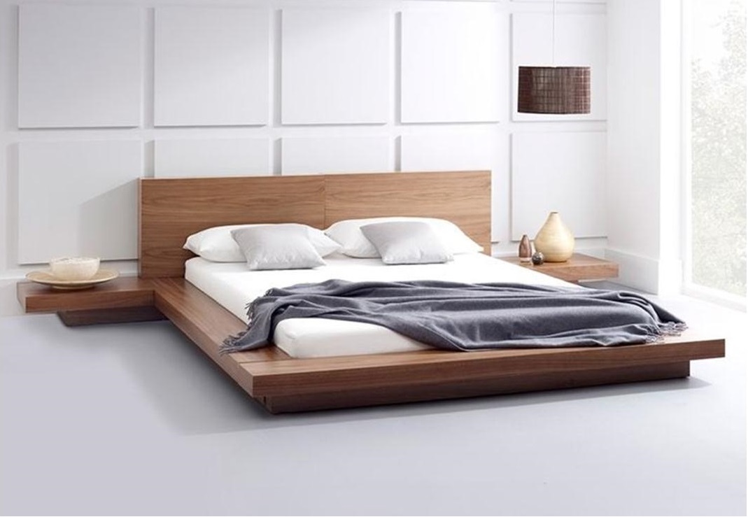Kiểu giường Nhật gỗ công nghiệp đơn giản 