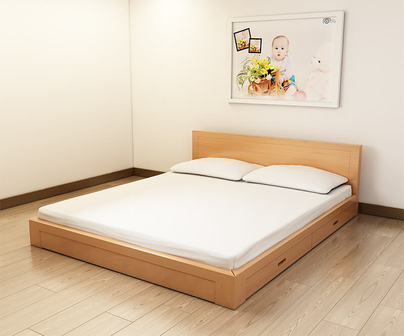 Mẫu giường bệt gỗ công nghiệp kiểu Nhật 