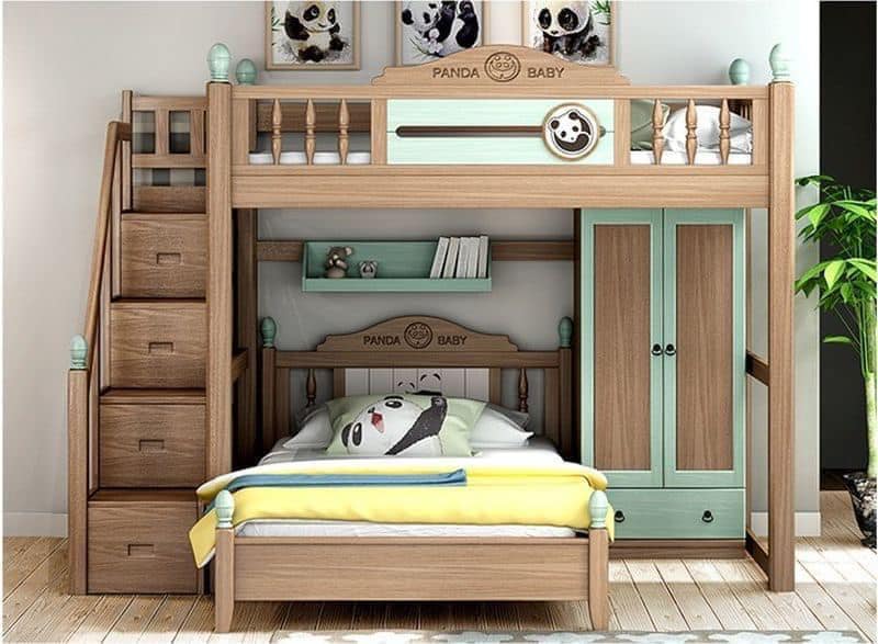 Mẫu giường tầng bằng gỗ tự nhiên đẹp 