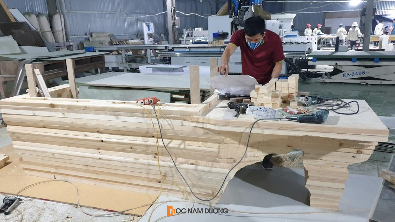 Mộc Nam Dương – xưởng chuyên sản xuất thi công mẫu tủ bếp gỗ đẹp, uy tín