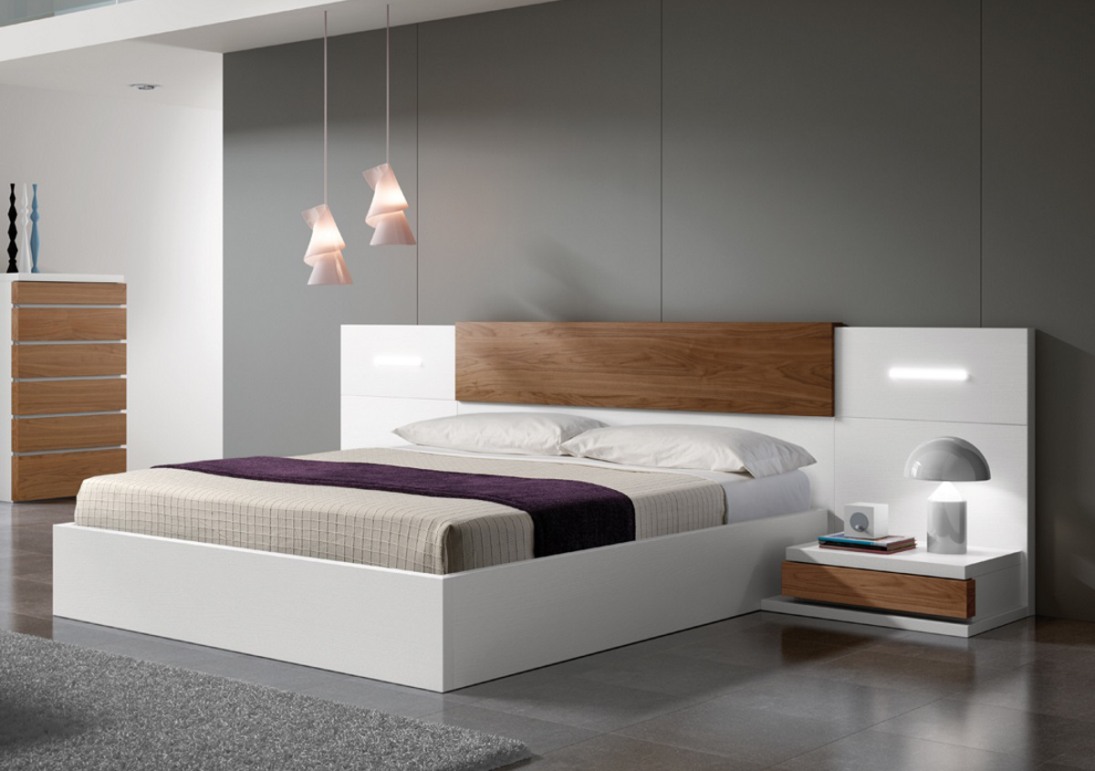 Mẫu giường ngủ gỗ công nghiệp MDF với thiết kế tối giản 