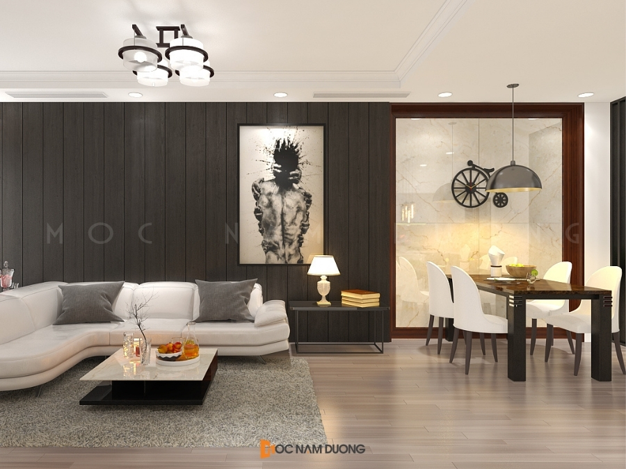 ốp gỗ phòng khách chính là tạo thẩm mỹ khác biệt cho không gian phòng khách