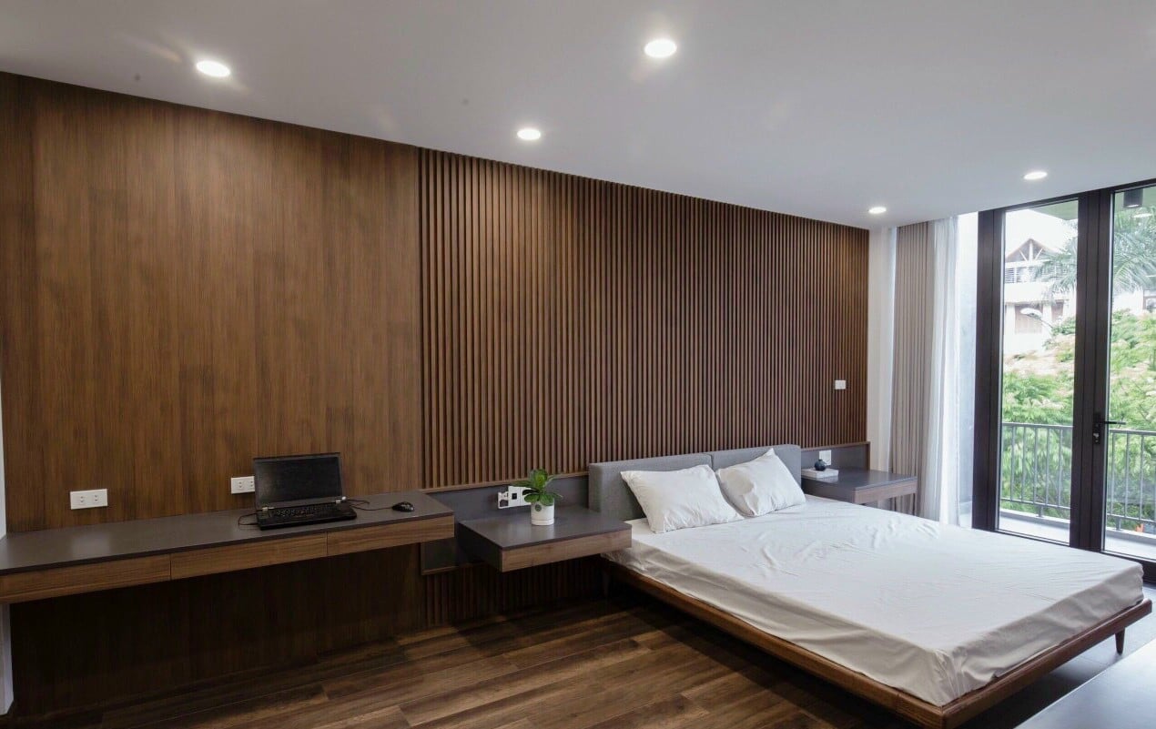mẫu gỗ ốp tường phòng ngủ