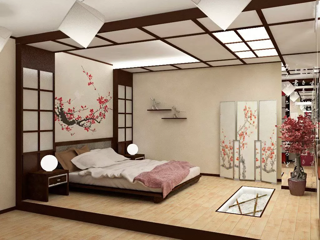 Giường ngủ kiểu Nhật sàn thấp thì sẽ tạo cảm giác rộng rãi hơn cho căn phòng