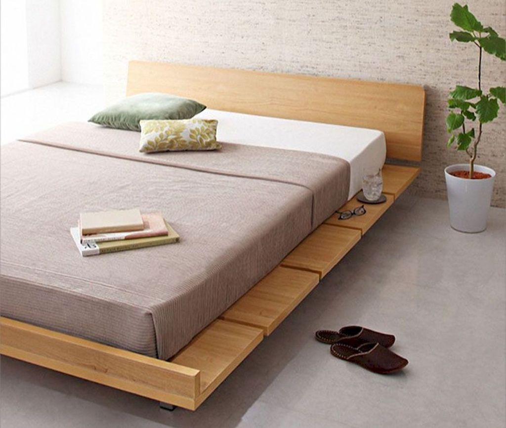 Giường ngủ gỗ kiểu Nhật sang trọng cho không gian phòng nhỏ