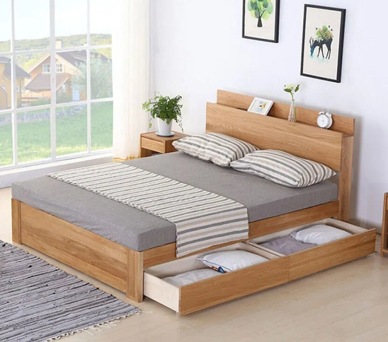 Giường gỗ sồi có mẫu mã đa dạng, đẹp